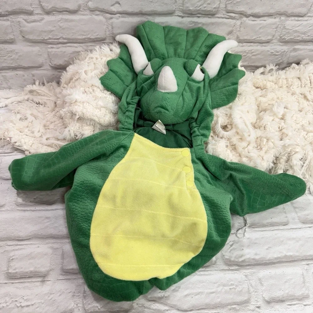 Halloween Baby Triceratops Costume Plush Hooded Pullover 6-12m  Quick Handling!!